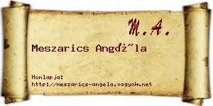 Meszarics Angéla névjegykártya